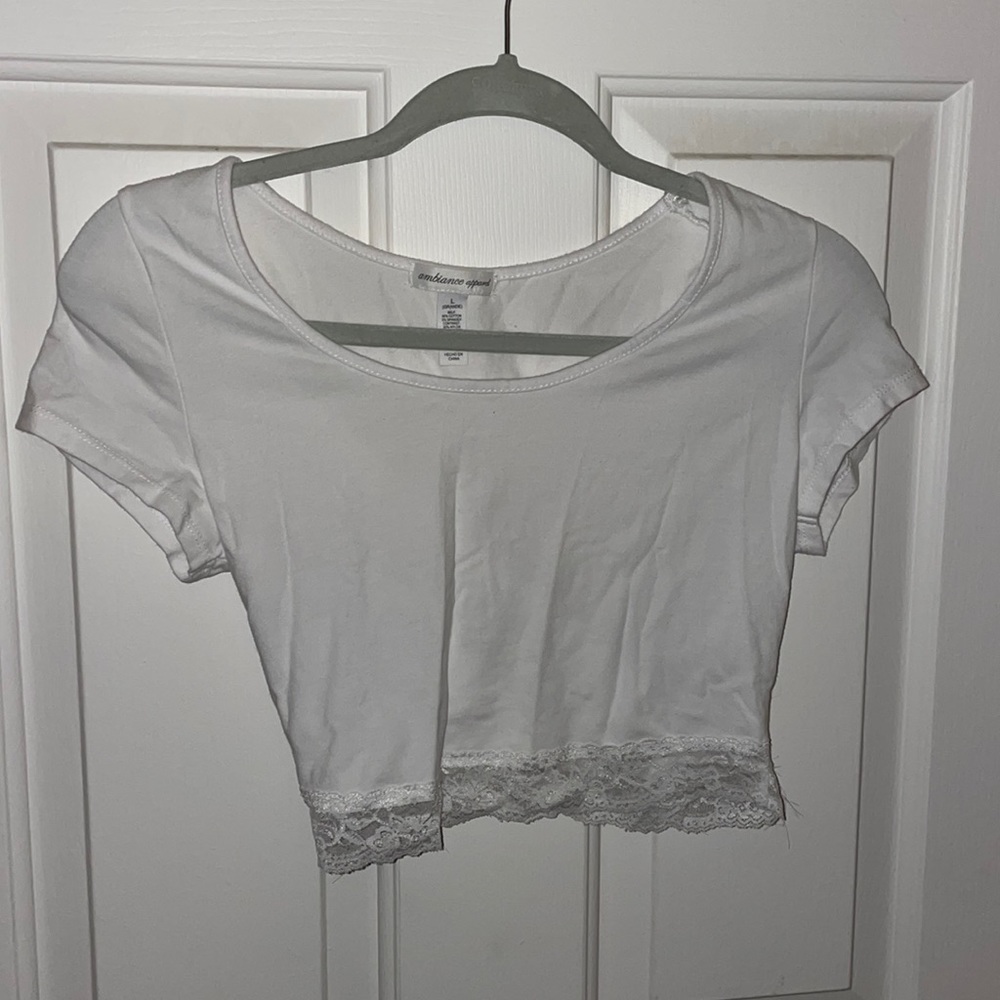 White Short Sleeve Crop Top